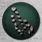 RTK Muurcirkel Diepgroen - 60 cm Aluminium Muurcirkel - Bloemen en Planten - Wanddecoratie - Rond Schilderij - Wandcirkel