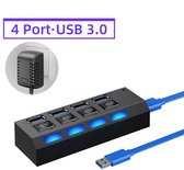 Friick®  USB 3.0 - USB Splitter - HUB - Connectiviteit - Laders - Multifunctioneel - 4 poorts - Zwart