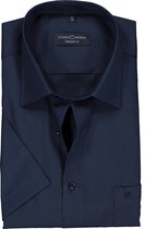 CASA MODA comfort fit overhemd - korte mouw - donkerblauw - Strijkvrij - Boordmaat: 43