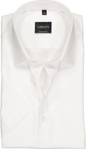 VENTI modern fit overhemd - korte mouw - wit - Strijkvrij - Boordmaat: 44