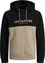 Jack & Jones Block Sweat Hood Crockery (Maat: 6XL)