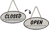 Open - Closed - Dubbelzijdig gietijzeren deurbordje - Wandbord van gietijzer Open - Closed