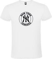 Wit T-Shirt met “ New York Yankees “ afbeelding Zwart Size S