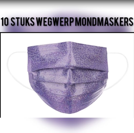 Masques Glitter jetables à paillettes - Violet - par 10 pièces | bol.com