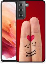 TPU Bumper Super als Valentijnscadeau Geschikt voor Samsung Galaxy S21 GSM Hoesje met Zwarte rand Liefde