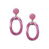 Oorbellen | clip-on | roze | gold plated | geen gaatjes