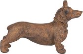 Decoratie Beeld Hond 25*9*16 cm Bruin Kunststof Decoratief Figuur Decoratieve Accessoires Woonaccessoires