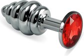 Spiral Butt Plug Rosebud with Red Jewel