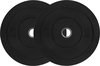RYZOR Halterschijven set van 2 x 15 kg - Gewichtschijven - Bumper plates - Bankdrukken - Halterset – Halterschijf 15 kg - Gewichten set voor halterstangen - Geschikt voor Olympische halterstang met diameter 50 mm - Rubber - Zwart