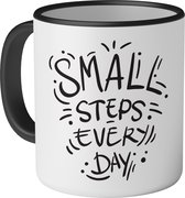 Mok met tekst: Small steps every day - 330ml