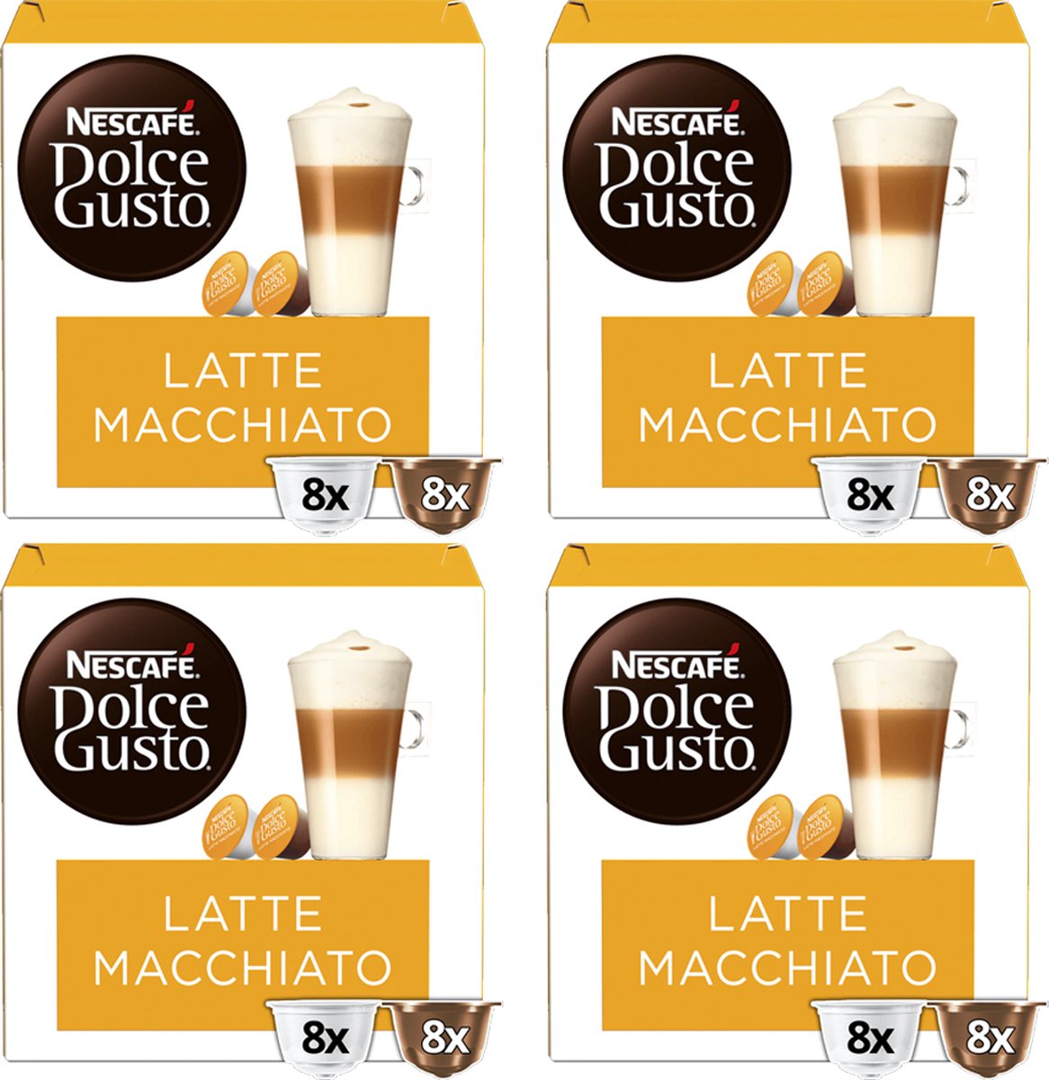 Nescafe Dolce Gusto Latte Macchiato Koffiecups - Multi Pack - 4 x 16 Stuks