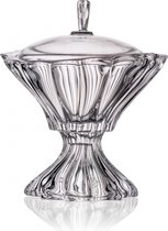 Bonbonnière de Luxe , Plat Snack & Tapas PLANTICA à pied - Cristal de Bohême - Bonbonnière en verre cristal
