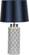 Tafellamp Ø 28x51 cm E27/max 1x60W Blauw Keramiek Rond Bureaulamp