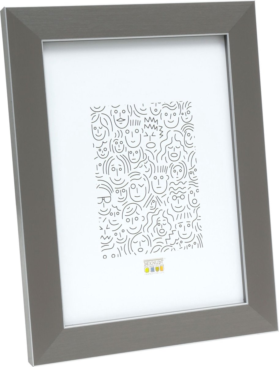 Deknudt Frames Fotolijst - Grijs met zilverbies - S41VK7 - 15x30 cm