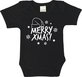 Rompertjes baby - Merry Xmas! - maat 56 - korte mouwen - baby - baby kleding jongens - baby kleding meisje - romper - rompertjes baby met tekst - kraamcadeau meisje - kraamcadeau j