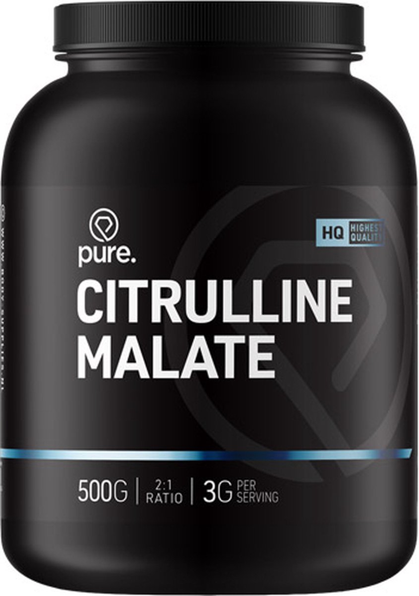 Goedkoopste Pure. Citrulline Malate - 500gr - aminozuren - 2 1 verhouding - citrulline malaat - poeder - 166 porties
