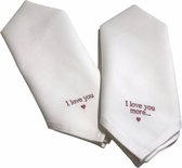 Servetten katoen - gepersonaliseerd - borduren - met naam - set van twee - 49X49 cm - 100% katoen