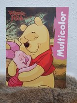 Multicolor winnie the pooh en knorretje roze, kleurboek