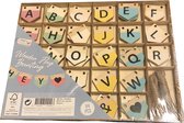 Houten vlaggetjes alfabet - wooden lettervlaggetjes knutselen kaarten maken slingers