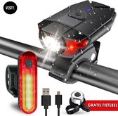 VESFY Fietsverlichting USB Oplaadbaar - Helmlamp - Voorlicht - Fietslampjes