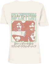 Led Zeppelin Heren Tshirt -L- Japanese Poster Creme