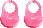 Tommee Tippee - slabbetje met opvangbakje voor etenswaren - roze - set van 2 stuks