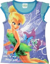 Disney Fairies Meisjes T-shirt - Tinkerbell - Blauw - Maat 98