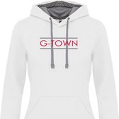 G-TOWN Dames Hoodie  wit / grijs G-TOWN Rood/Grijs MT. XXL