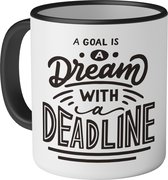 Mok met tekst: A goal is a dream with a deadline - 330ml