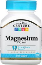 Voordeelpakket: Magnesium 250 mg / 21st Century Vitamins / 2 x 110 (!) stuks