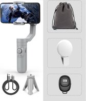 Ayago - Vlog Kit Smartphone - Met Gimbal, Statief, Afstandsbediening en Lamp - Universeel - Tripod - Accessoires - Telefoon - Grijs