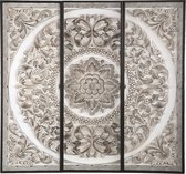 PTMD Charis Brown MDF wallpanel in iron frame part of 3