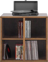 Armoire à disques vinyle lp - rangement disques vinyle lp - bibliothèque - marron