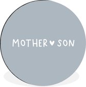 WallCircle - Wandcirkel - Muurcirkel - Mama - Liefde - Quotes - Moeder - Zoon - Mother - Son - Spreuken - Aluminium - Dibond - ⌀ 60 cm - Binnen en Buiten