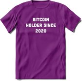 BTC Holder Since 2020 - Crypto T-Shirt Kleding Cadeau | Dames / Heren / Unisex | Bitcoin / Ethereum shirt | Grappig Verjaardag kado | BTC Tshirt Met Print | - Paars - L