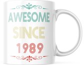 Verjaardag Mok awesome since 1989 | Verjaardag cadeau | Grappige Cadeaus | Koffiemok | Koffiebeker | Theemok | Theebeker