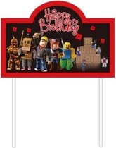 Taart Decoratie - Roblox - Verjaardag - Taarttopper - Happy Birthday