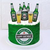 Taart Decoratie - Bier - Verjaardag - Taarttopper - Set - Happy Birthday