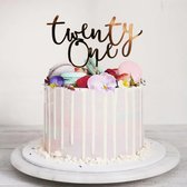 Taart Decoratie - Twenty One - Taarttopper - 21 - Verjaardag - Goud