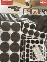 Zelfklevende anti slip/kras pads voor meubels | 99 stuks | Donkerbruin