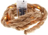 Jute touw met ledverlichting - 2 meter - inclusief 2X AA batterijen - bruin