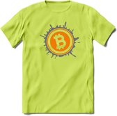 Bitcoin Splash - Crypto T-Shirt Kleding Cadeau | Dames / Heren / Unisex | Bitcoin / Ethereum shirt | Grappig Verjaardag kado | BTC Tshirt Met Print | - Groen - S
