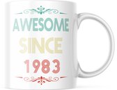 Verjaardag Mok awesome since 1983 | Verjaardag cadeau | Grappige Cadeaus | Koffiemok | Koffiebeker | Theemok | Theebeker