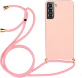 Lunso - Backcover hoes met koord - Samsung Galaxy S22 - Roze