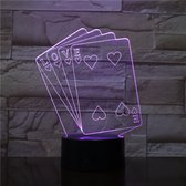 3D Led Lamp Met Gravering - RGB 7 Kleuren - Kaarten