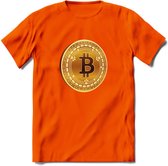 Bitcoin Coin - Crypto T-Shirt Kleding Cadeau | Dames / Heren / Unisex | Bitcoin / Ethereum shirt | Grappig Verjaardag kado | BTC Tshirt Met Print | - Oranje - XXL