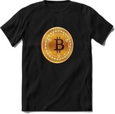 Bitcoin Coin - Crypto T-Shirt Kleding Cadeau | Dames / Heren / Unisex | Bitcoin / Ethereum shirt | Grappig Verjaardag kado | BTC Tshirt Met Print | - Zwart - M