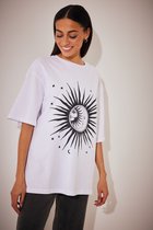 NA-KD Sun and Moon Dames T-shirt - Maat M