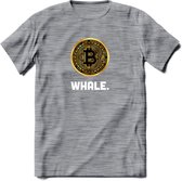 Bitcoin Whale - Crypto T-Shirt Kleding Cadeau | Dames / Heren / Unisex | Bitcoin / Ethereum shirt | Grappig Verjaardag kado | BTC Tshirt Met Print | - Donker Grijs - Gemaleerd - XL