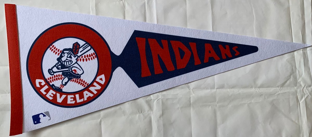 USArticlesEU - Cleveland Indians - MLB - Vaantje - Baseball - Honkbal - Sportvaantje - Pennant - Wimpel - Vlag - 31 x 72 cm - Vintage3